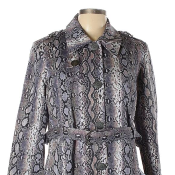 Michael Kors trench coat L purple snake print - LARGE - Picture 9 of 14